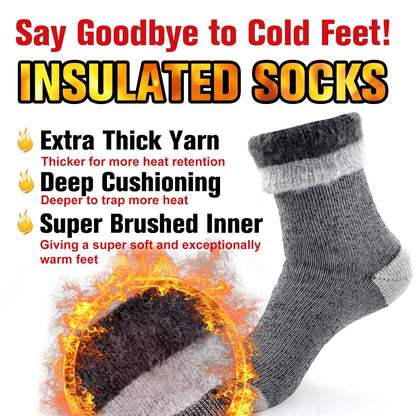 Men'S Thick Warm Thermal Sleeping Floor Socks,Large,Light Grey